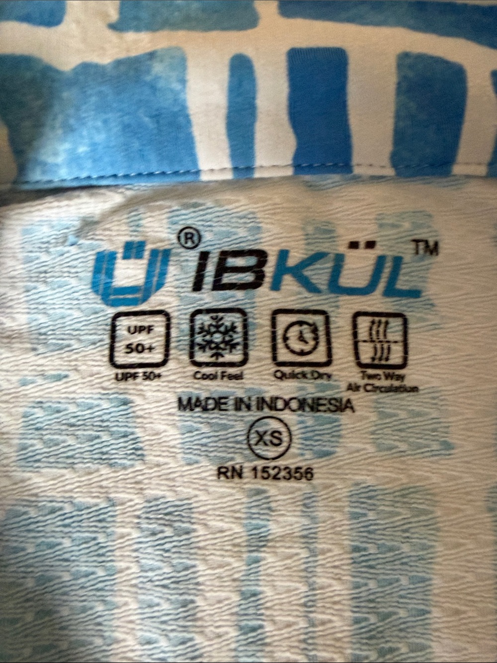 IBKUL Blue & White Long-Sleeve Patterned 1/4 Zip Sun Protection Cool Shirt sz XS - Picture 2 of 12